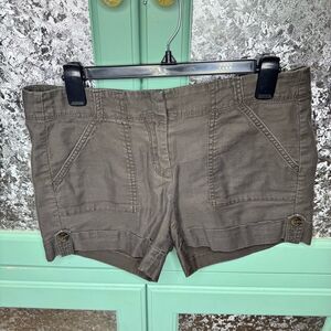 Ann Taylor Signature Chino Shorts Size 4 Mid Rise Green wash